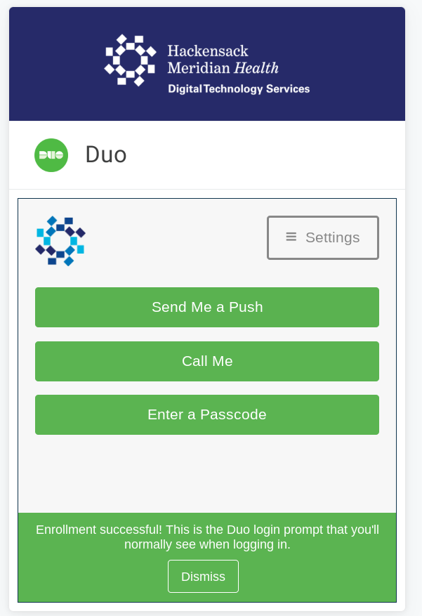 Duo Self Service Hackensack Meridian Health